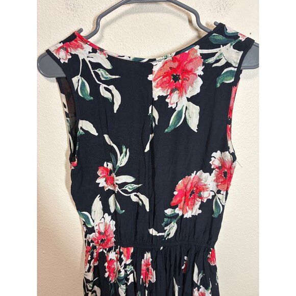 VICI Maxi Dress Business Casual Boho Floral Side Slit Sleeveless Black Sz Medium - Picture 4 of 7